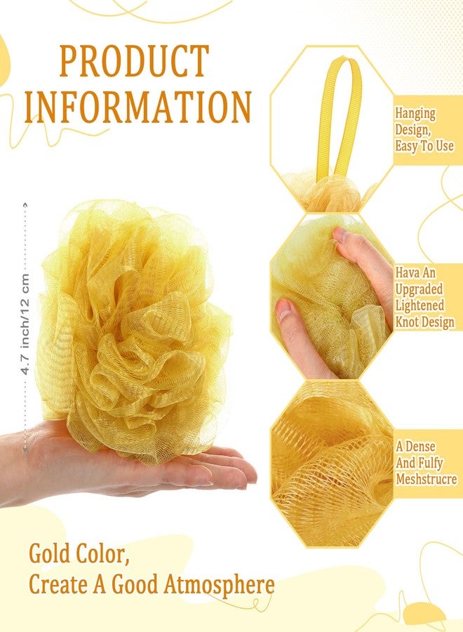 FuWeave 12 Pcs Bath Loofah Shower Sponge 50g Body Back Scrubber Soft Mesh Shower Puffs Exfoliating Loofa for Men Women Bath Accessories Cleaning Tool(Gold) - Image 2