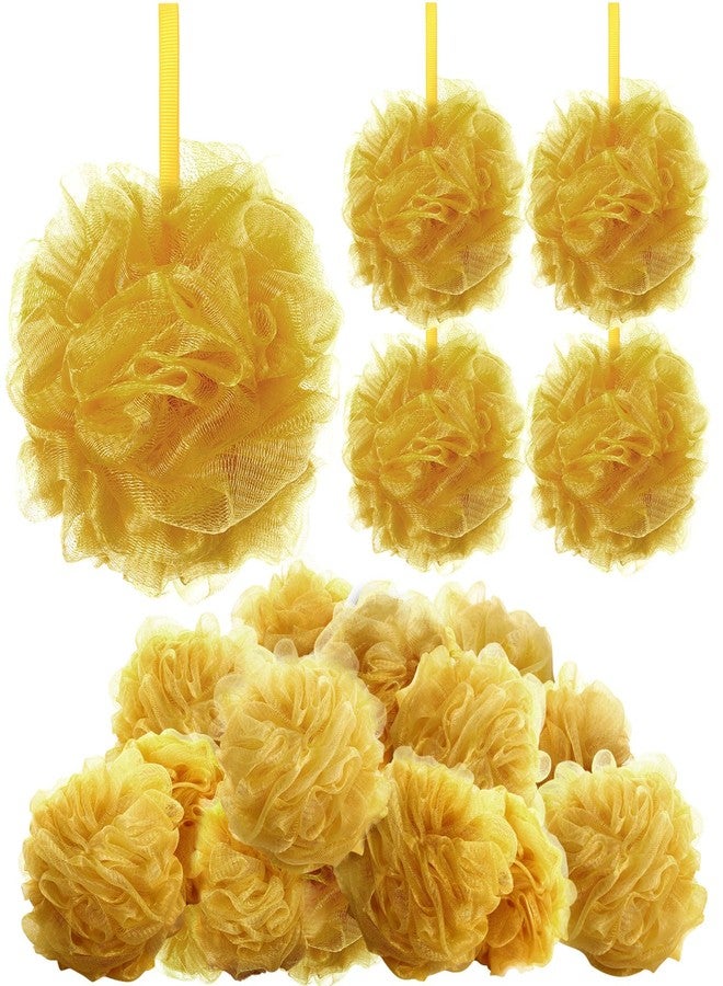 FuWeave 12 Pcs Bath Loofah Shower Sponge 50g Body Back Scrubber Soft Mesh Shower Puffs Exfoliating Loofa for Men Women Bath Accessories Cleaning Tool(Gold) - Image 1
