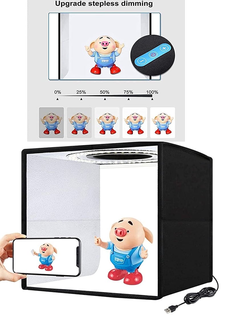 MVPRO 40 x40cm. Portable Photo Studio Shooting LED Tent Light Cube Diffusion Soft Box Kit Adjustable Brightness Portable Shooting Tent with 4 Colors Backdrops (Black White Red Blue) for Photography - Image 4