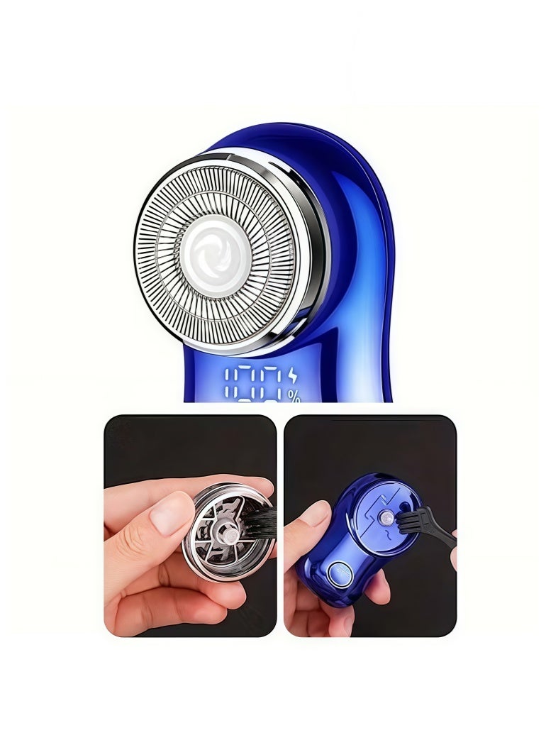 Small Rechargeable Mini Electric Shaver Efficient Shaving Dual Ring Blade Net Intelligent Digital Display, Detachable Blade Head, Easy Cleaning Type-C High-speed Charging Worry Free Boarding - Image 3