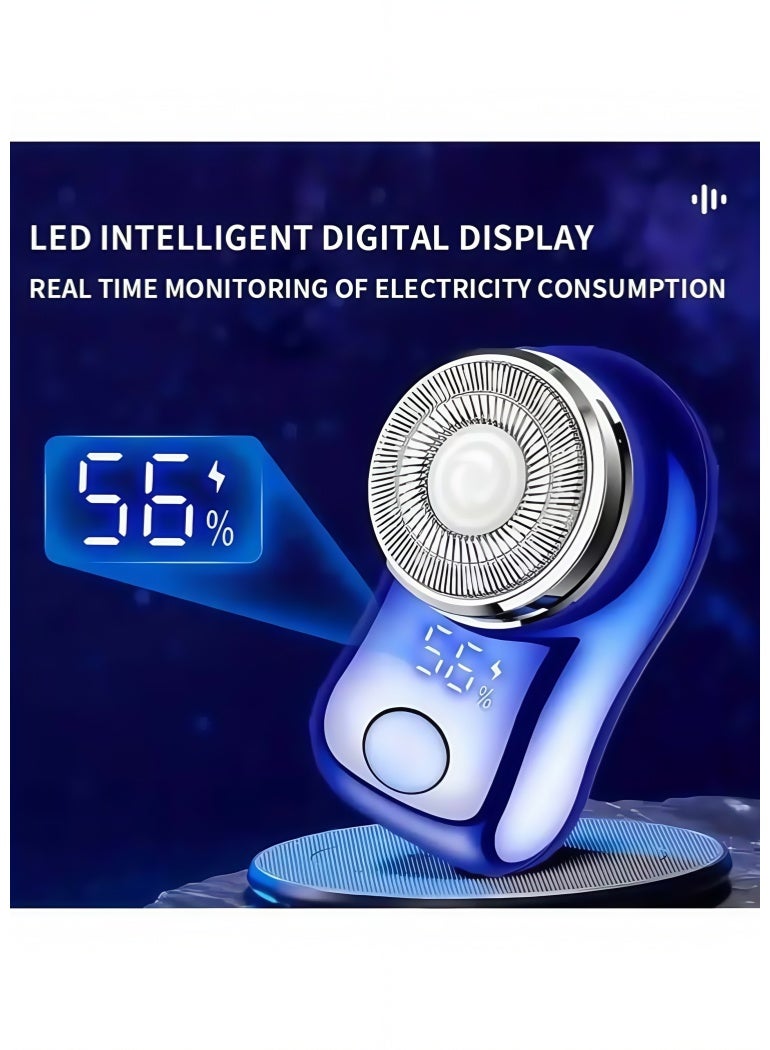 Small Rechargeable Mini Electric Shaver Efficient Shaving Dual Ring Blade Net Intelligent Digital Display, Detachable Blade Head, Easy Cleaning Type-C High-speed Charging Worry Free Boarding - Image 2
