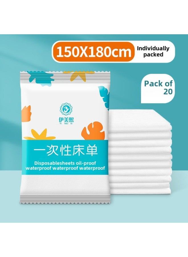Disposable Bed Sheets Thickened Waterproof And Oil-proof Medical Beauty Salon Massage Mattress Travel Double Ureterative Care Pad-Color:White 150*180 Independent Packaging (20 Packs)-Specifications:Select Purchase As Per Above - Image 1