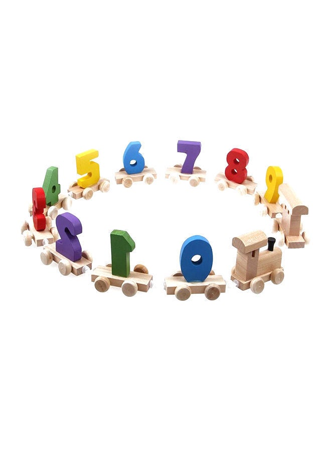 NIBEMINENT 11-Piece Digital Number Wooden Train Figure Multicolour - Image 1