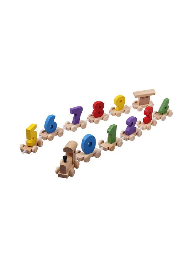 NIBEMINENT 11-Piece Digital Number Wooden Train Figure Multicolour - Image 2