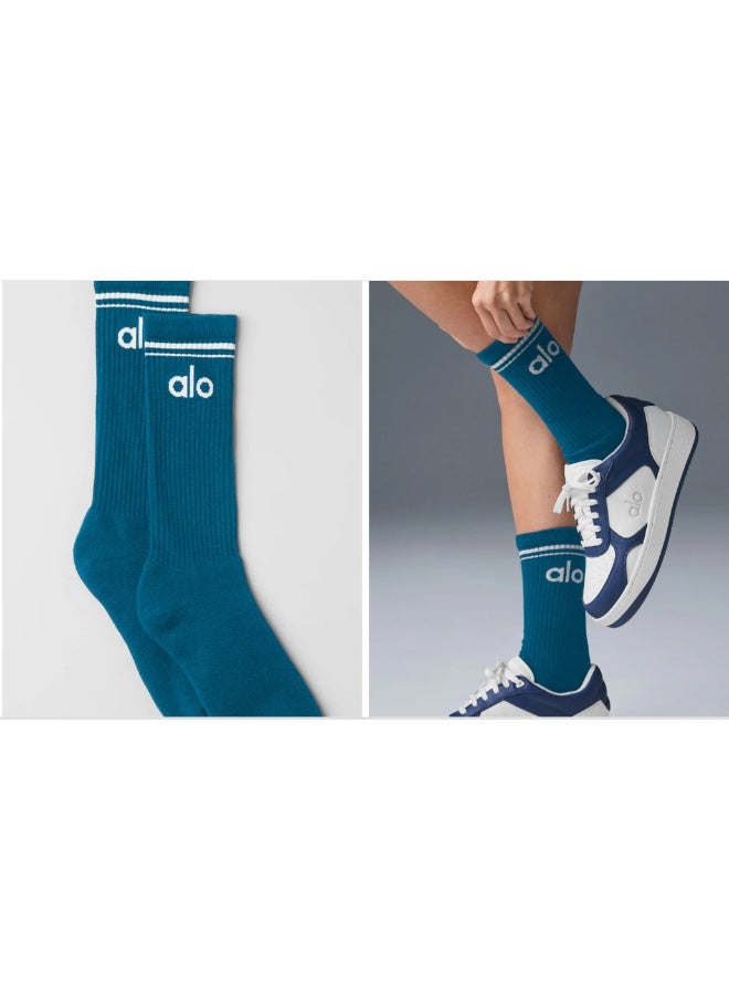 alo ALO Fashion Cotton Socks 18cm Mid-Calf Length