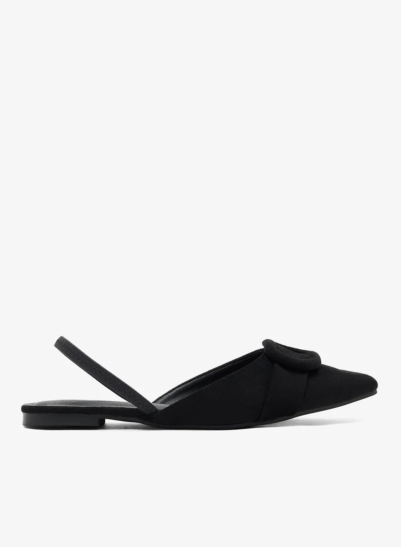 Ella Suede Buckle Detail Sling Back Ballet Flats