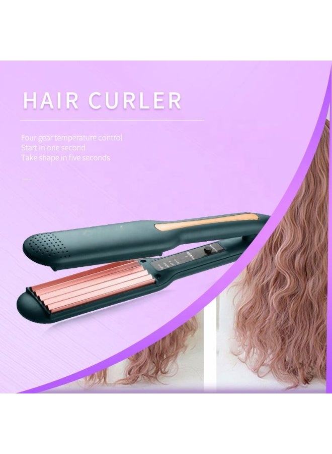 الأزرق جي دبليو Portable Hair Curling Iron Corn Splint Automatic Curler Professional Plate Curlers Flat Irons Women Men Styling Tool Adjust Temperature for All Types - Image 4