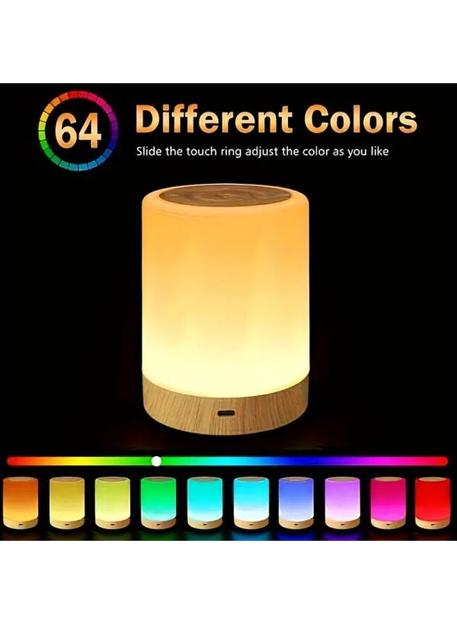 2pcs LED Night Light Dimmable Touch Lamp Portable Table Warm RGB USB Rechargeable - Image 5