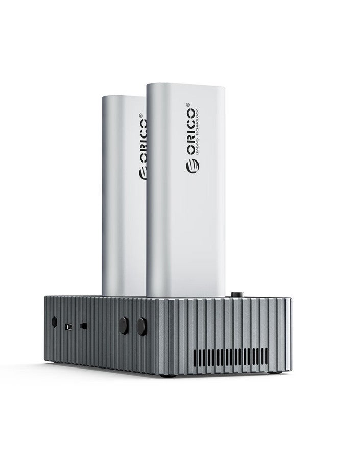 Orico M.2 Nvme Hard Drive Enclosure, Dual-bay Usb4 Hard Drive Duplicator, Compatible With Laptops, External Ssd Enclosure, Offline Copying It28n
