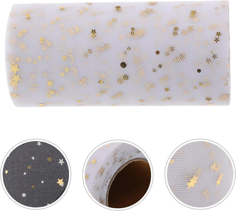 Sparkling Star Sequin Tulle Table Skirt Gauze Fabric Wedding Party Decoration 15cm X 25 Yards Sparkle Tutu Skirt Material for Banquet and Event Supplies - Image 5