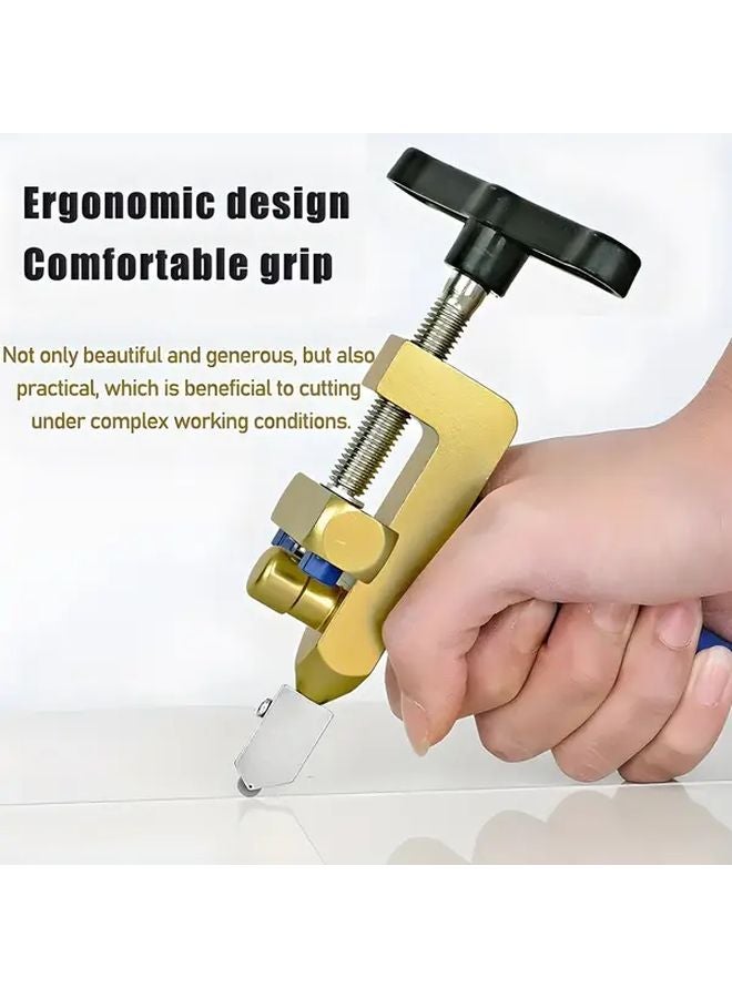2 In 1 Glass Tile Cutter With Diamond Roller Adjustable Metal Base Clamps 1Set DIY - Image 5