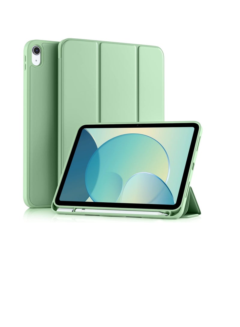 Compatible with iPad 10th Generation Case 10.9 Inch 2022 with Pencil Holder, Slim Trifold Stand Protective Cover with Soft TPU Back for iPad Case 10th Generation,Auto Sleep/Wake, Matcha Green - Image 1