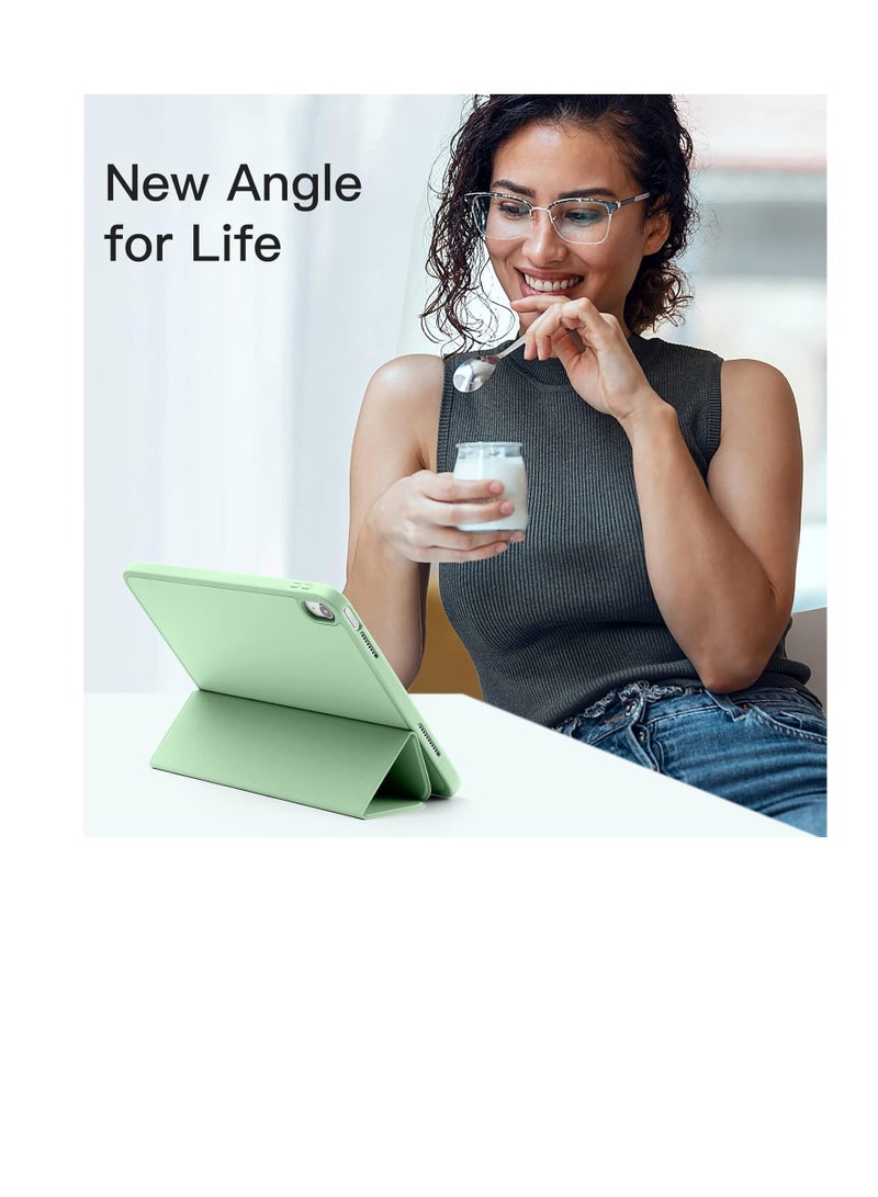 Compatible with iPad 10th Generation Case 10.9 Inch 2022 with Pencil Holder, Slim Trifold Stand Protective Cover with Soft TPU Back for iPad Case 10th Generation,Auto Sleep/Wake, Matcha Green - Image 4