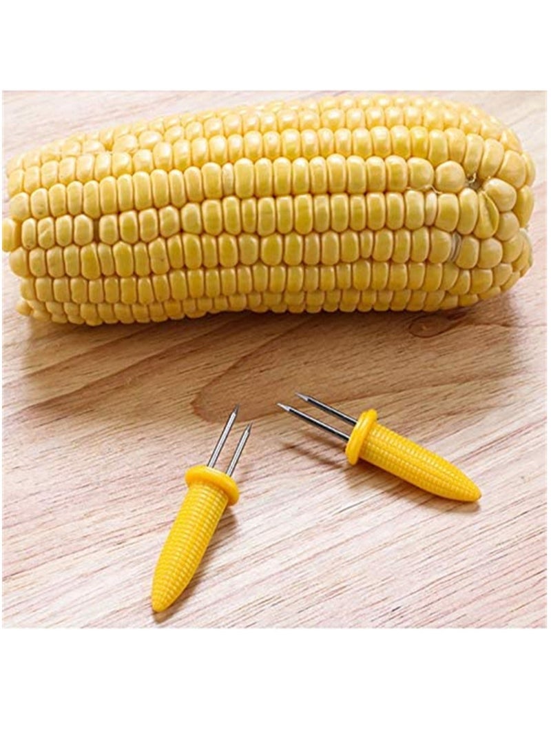 Generic The Cob Holders, Stainless Steel Corn Holders Corn on The Grill, Double Fork Sweet Corn Seat, Home Cooking Fork 20Pcs  - Image 2