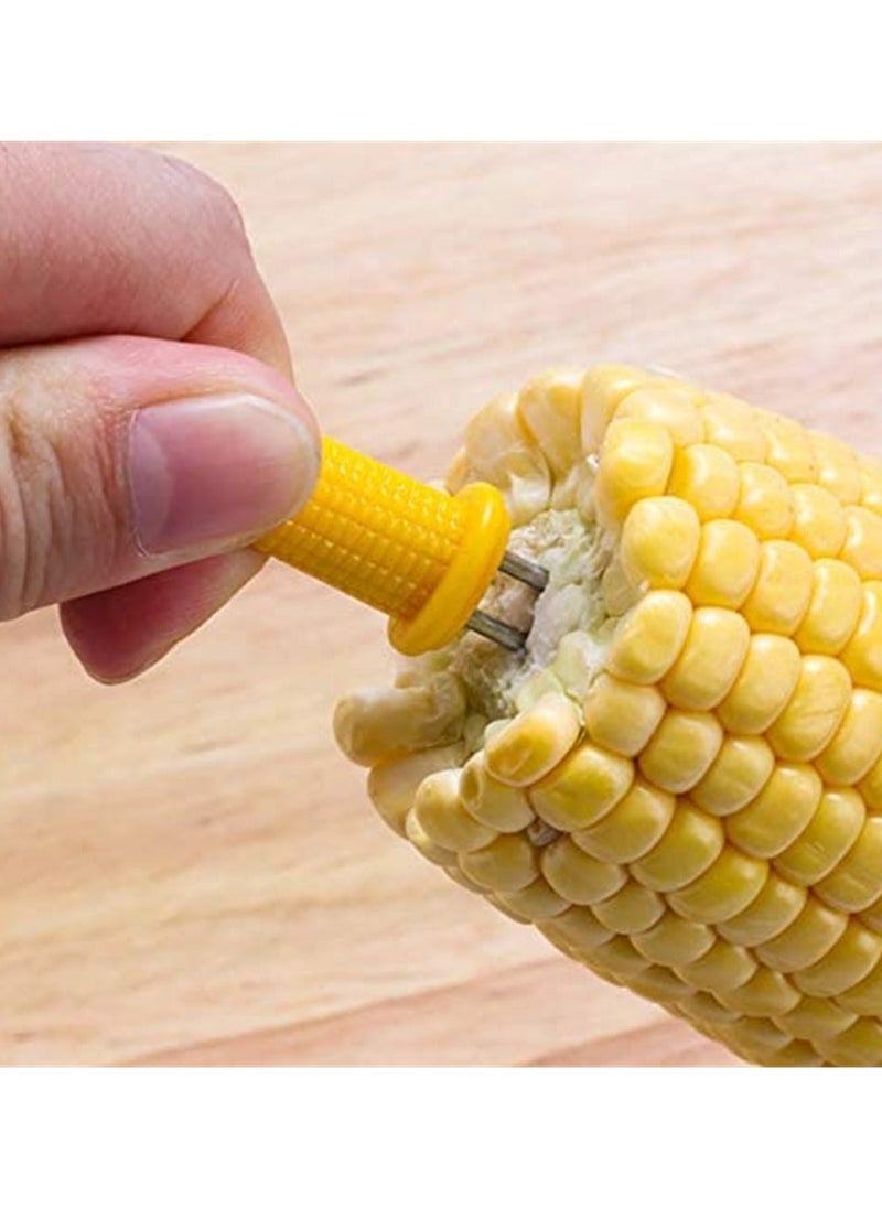 Generic The Cob Holders, Stainless Steel Corn Holders Corn on The Grill, Double Fork Sweet Corn Seat, Home Cooking Fork 20Pcs  - Image 3