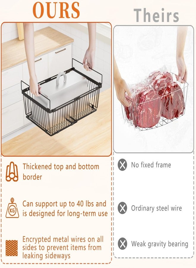 ANJUBAN Large Freezer Organizer Bins，Upgraded Bottom Leak-Proof net，Fit 10 to 20 Cu.Ft Deep Freezer，2 Pack， Expandable Stackable Chest Freezer Organizer Bins , for Fridge, Deep Freezer, Cabinet - Image 3