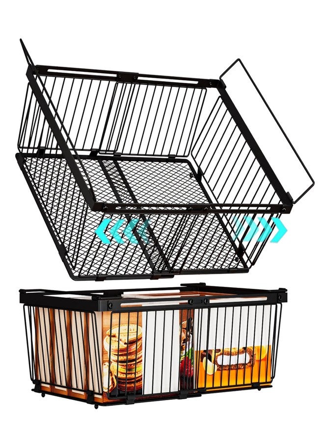 ANJUBAN Large Freezer Organizer Bins，Upgraded Bottom Leak-Proof net，Fit 10 to 20 Cu.Ft Deep Freezer，2 Pack， Expandable Stackable Chest Freezer Organizer Bins , for Fridge, Deep Freezer, Cabinet - Image 1