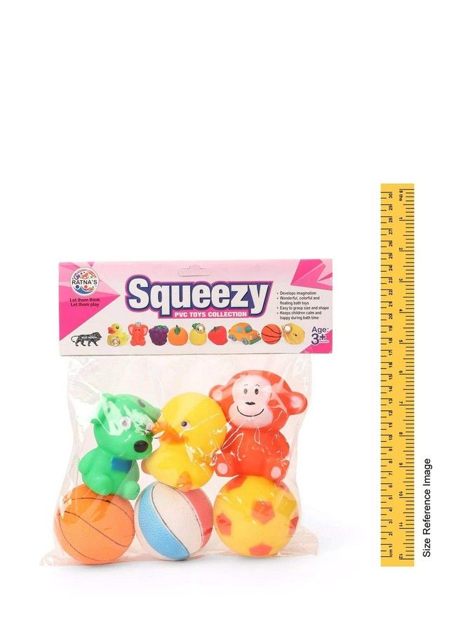 RATNA'S Squeezy Anima Ball 6 Pcs Combo For Infants Bath Time And Playtime - Image 4