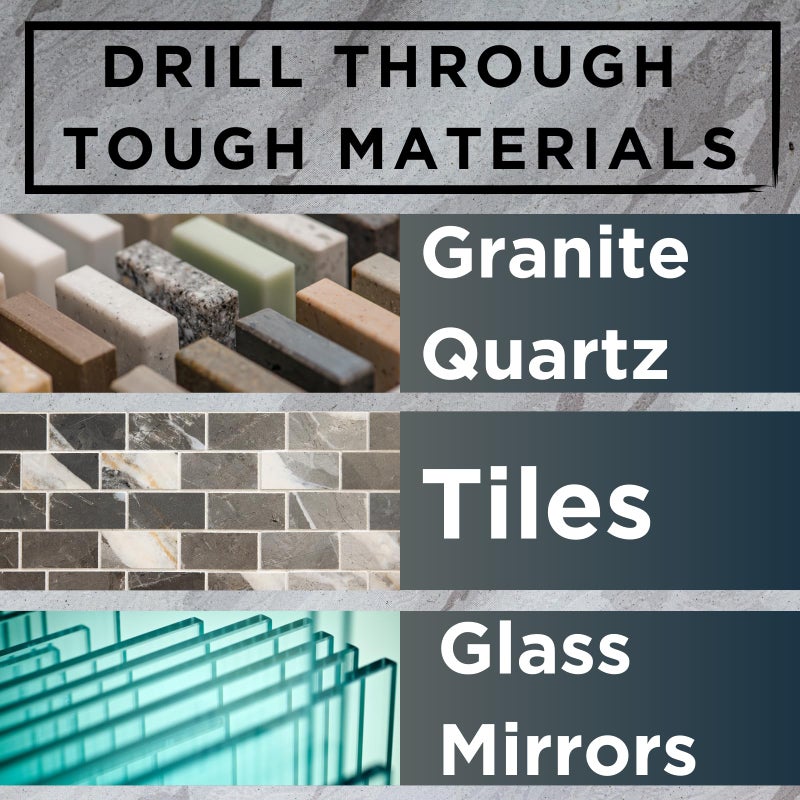 Drilax 5-Pc Diamond Hole Saw Set | 3/4" to 1-1/2" Sizes | Includes Case & Drill Guide | for Ceramic, Porcelain, Glass, Granite & Stone - Image 5