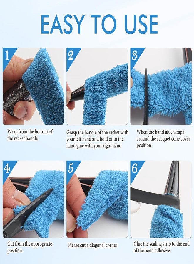 TecoKart شريط لاصق من القطن مانع للانزلاق من TecoKart®، 6 لفات، لمقابض مضارب تنس الريشة - 6 ألوان زاهية لمضارب تنس الريشة والتنس - Image 3