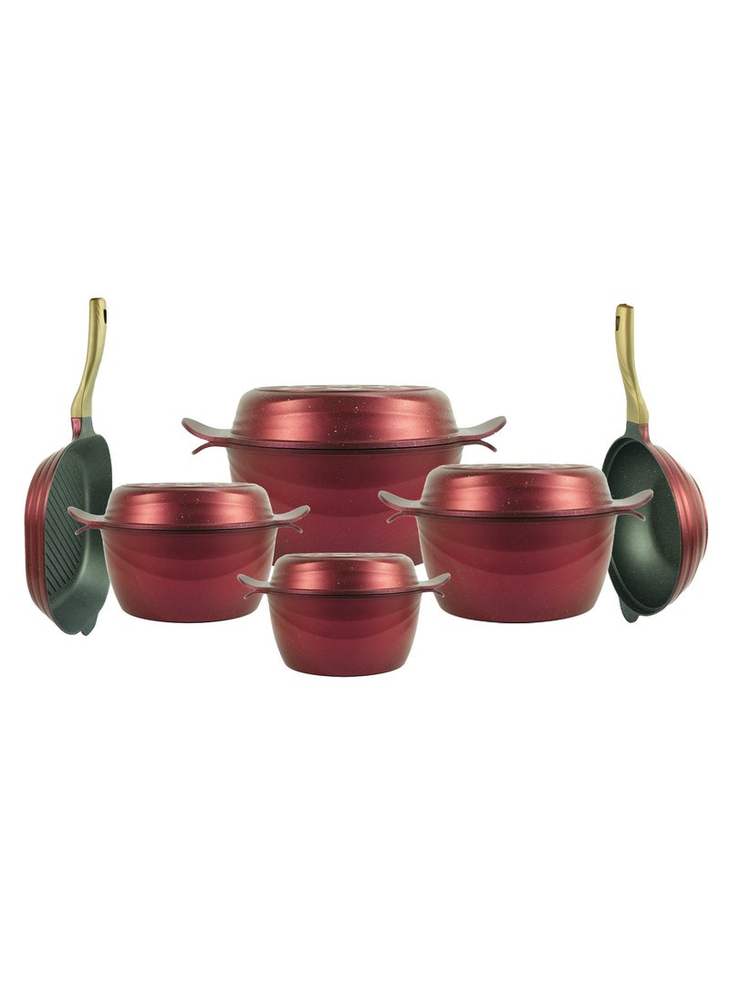 NeoKlein - NEOKLEIN - PROPLUS TITANIUM COOKWARE 10PCS SET RED COLOR - Image 1