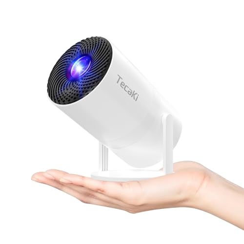 Tecaki Mini Projector with WiFi and Bluetooth, Built-in Apps, 210° Rotatable Portable Projector, 1080P Support Movie Projector for Bedroom, Compatible with Smartphone/TV Stick/HDMI/USB - Image 1