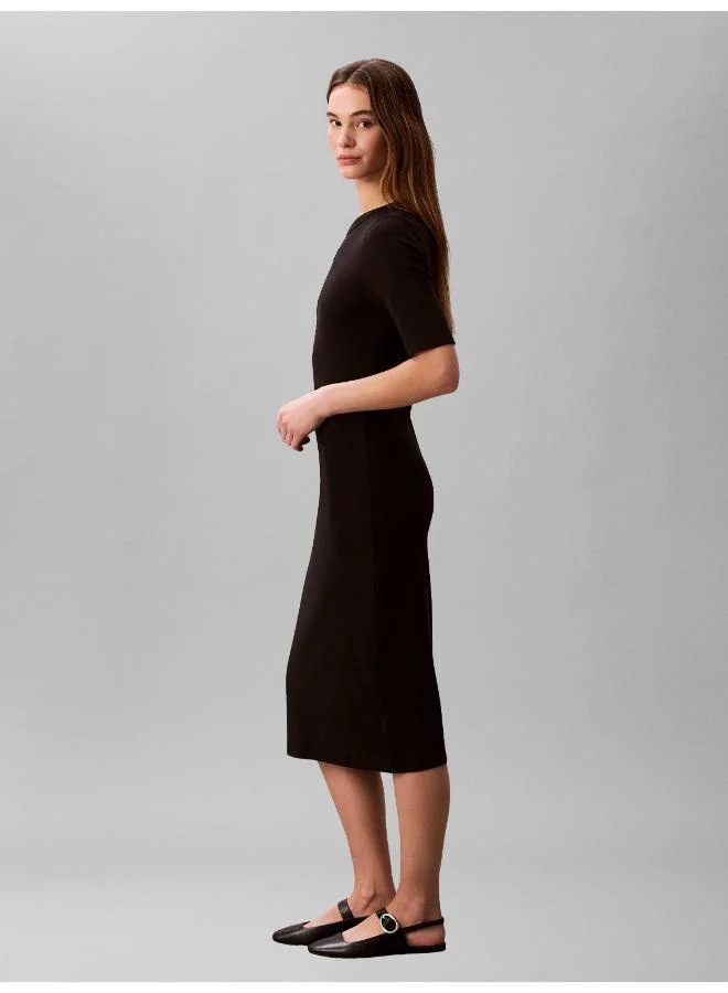 Calvin Klein Jeans  Ribbed Midi T-Shirt Dress for Women | Best Price UAE