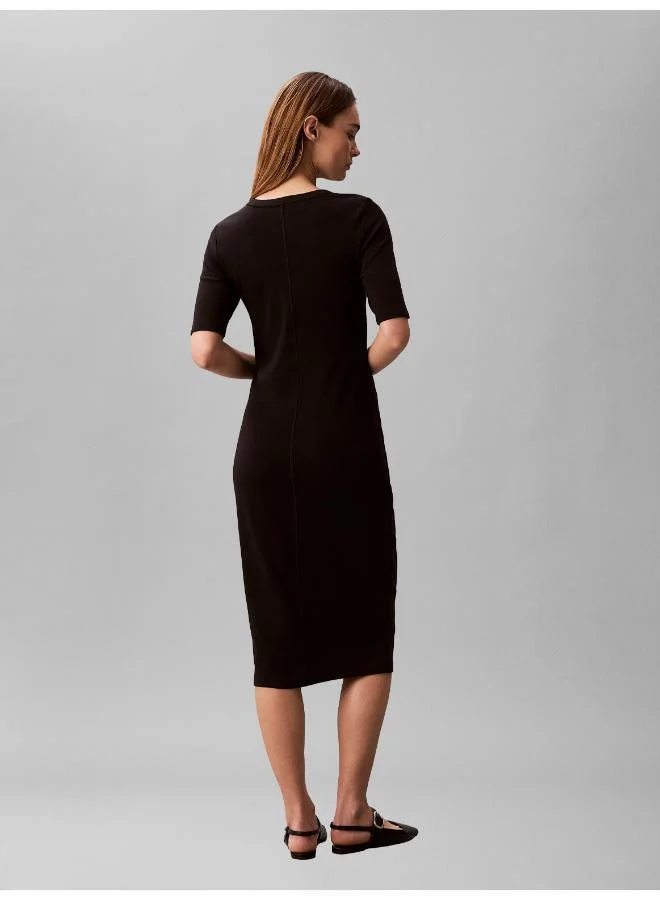كالفن كلاين جينز Ribbed Midi T-Shirt Dress