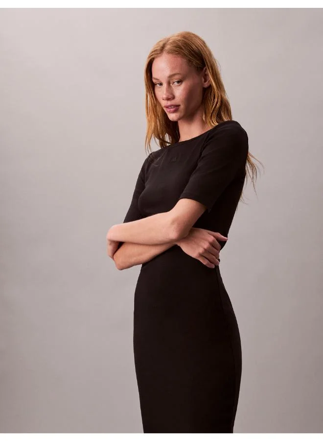 Calvin Klein Jeans  Ribbed Midi T-Shirt Dress for Women | Best Price UAE
