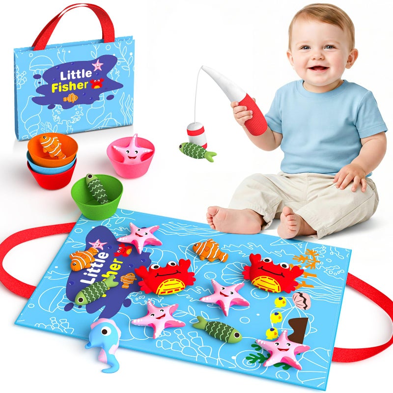 Envyvip Toddler Toy Montessori Toys for 1 Year Old Baby Boy Girl Birthday Gift 22pcs Cloth Fishing Game Learning Toys for Toddlers 13 Counting Color Sorting Fine Motor Skills 618 Months Babies - Image 2