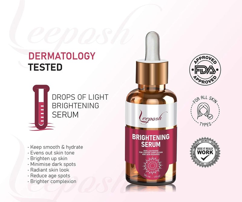 Leeposh Brightening Serum Lee posh 5 Alpha Arbutin Nicinamide 5 Licorice extract for Pigmentation Blemishes Dark Spots Tan Removal with HA - Image 4