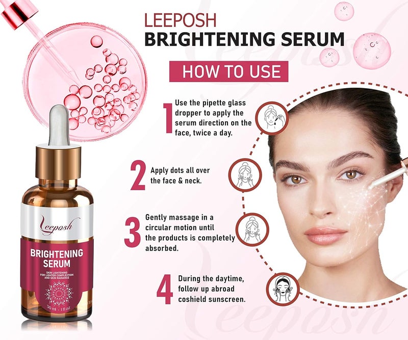 Leeposh Brightening Serum Lee posh 5 Alpha Arbutin Nicinamide 5 Licorice extract for Pigmentation Blemishes Dark Spots Tan Removal with HA - Image 3
