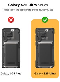VRS Design Damda Glide Duo Guard Samsung Galaxy S25 ULTRA Case Cover Wallet with Semi Automatic Credit Card Holder Slot [4 Cards] & Camera Lens Protector Kickstand - Black Groove  - Image 2