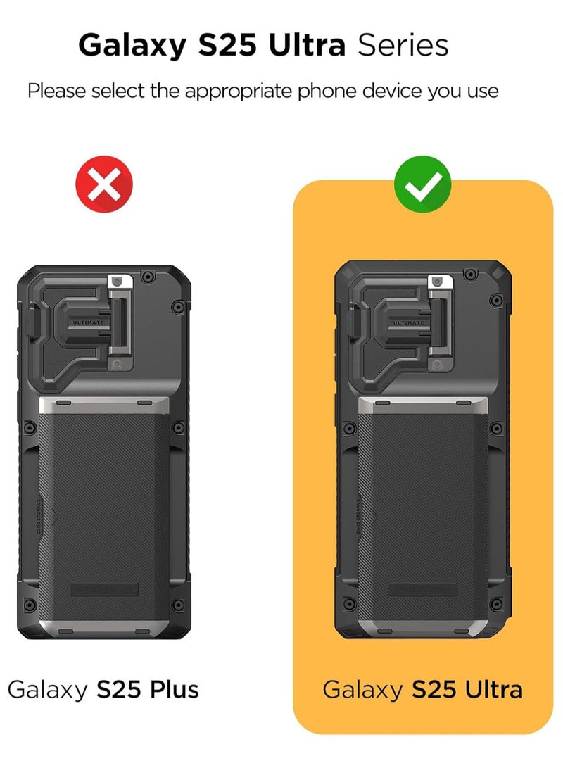 VRS Design غطاء محفظة Damda Glide Duo Guard لهاتف Samsung Galaxy S25 ULTRA مع فتحة حامل بطاقة ائتمان شبه تلقائية [4 بطاقات] وحامي عدسة الكاميرا - أسود Groove - Image 2