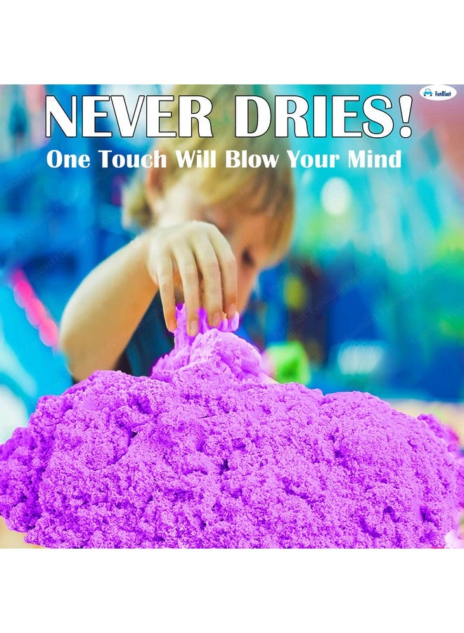 فنبلاست رمل فن بلاست الإبداعي للأطفال - رمل حركي طبيعي، رمل ناعم وغير لاصق للأطفال، ألعاب طين رملية ناعمة للأطفال، أولاد وبنات، بدون قالب وصينية، وزن حوالي 500 غرام (أرجواني) - Image 4