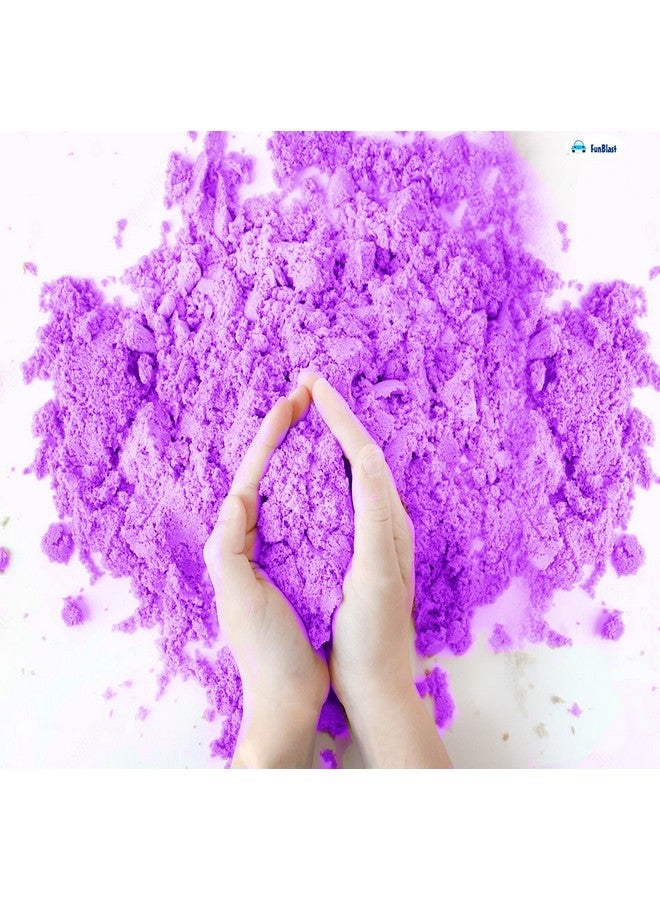 فنبلاست رمل فن بلاست الإبداعي للأطفال - رمل حركي طبيعي، رمل ناعم وغير لاصق للأطفال، ألعاب طين رملية ناعمة للأطفال، أولاد وبنات، بدون قالب وصينية، وزن حوالي 500 غرام (أرجواني) - Image 5