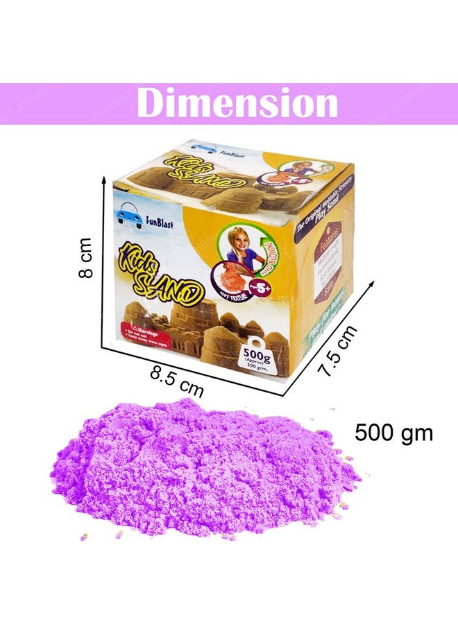 فنبلاست رمل فن بلاست الإبداعي للأطفال - رمل حركي طبيعي، رمل ناعم وغير لاصق للأطفال، ألعاب طين رملية ناعمة للأطفال، أولاد وبنات، بدون قالب وصينية، وزن حوالي 500 غرام (أرجواني) - Image 3