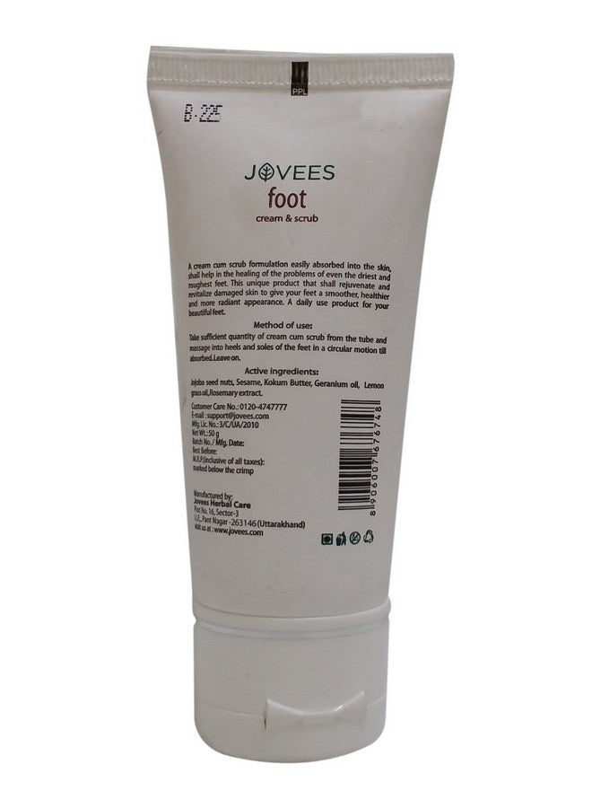 Jovees Herbal Foot Care Cream & Scrub | 2-in-1 Formula | Hydrates & Heals 100G - Image 2