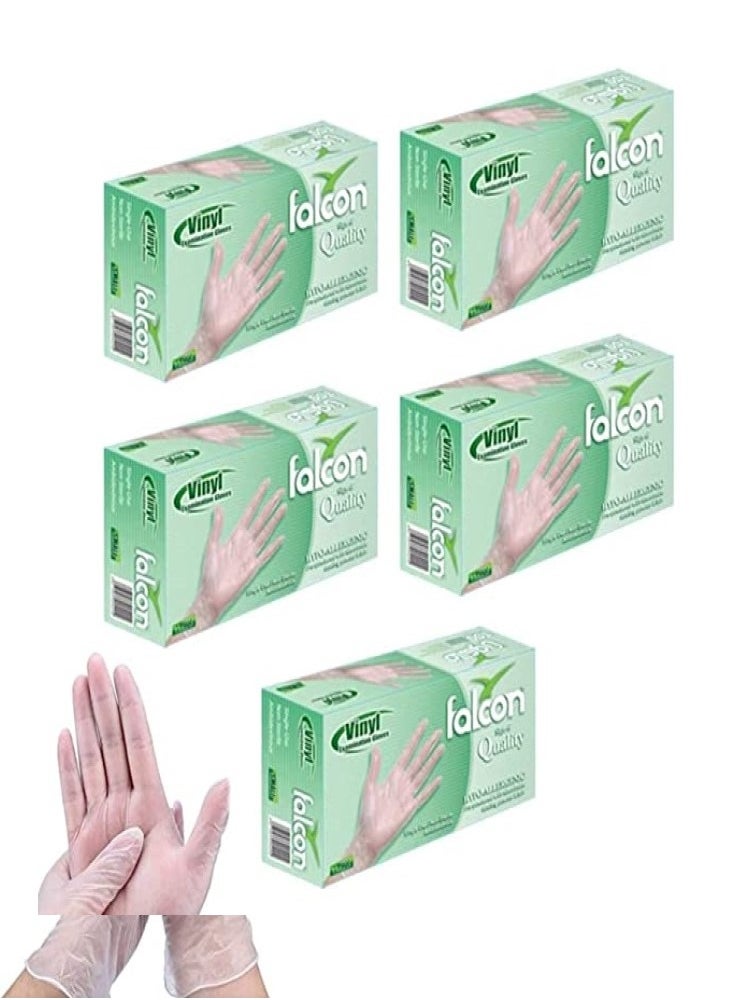 Falcon Falcon Vinyl Gloves Powder Free (5 Packs x 100 Pieces)  - Image 3