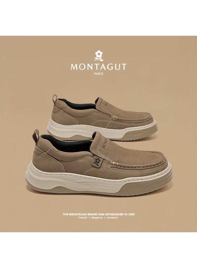 Montagut Men's Spring New Casual Luxury Leather Shoes Soft Sole Comfortable Slip-on Breathable Loafers Middle-aged Shoes - Image 3