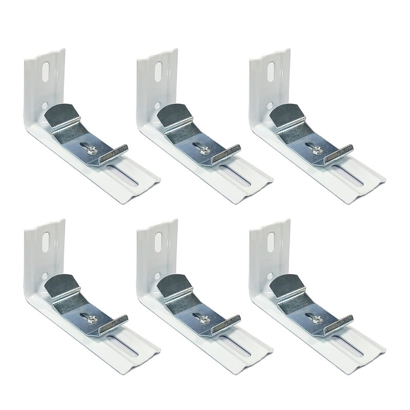 AuRiver 6 pcs Vertical Blind L Bracket Vertical Blind Bracket Clips 3 inch Length for Vertical Blinds with Headrail Width 11238mm Bracket Clips Outside Mounting