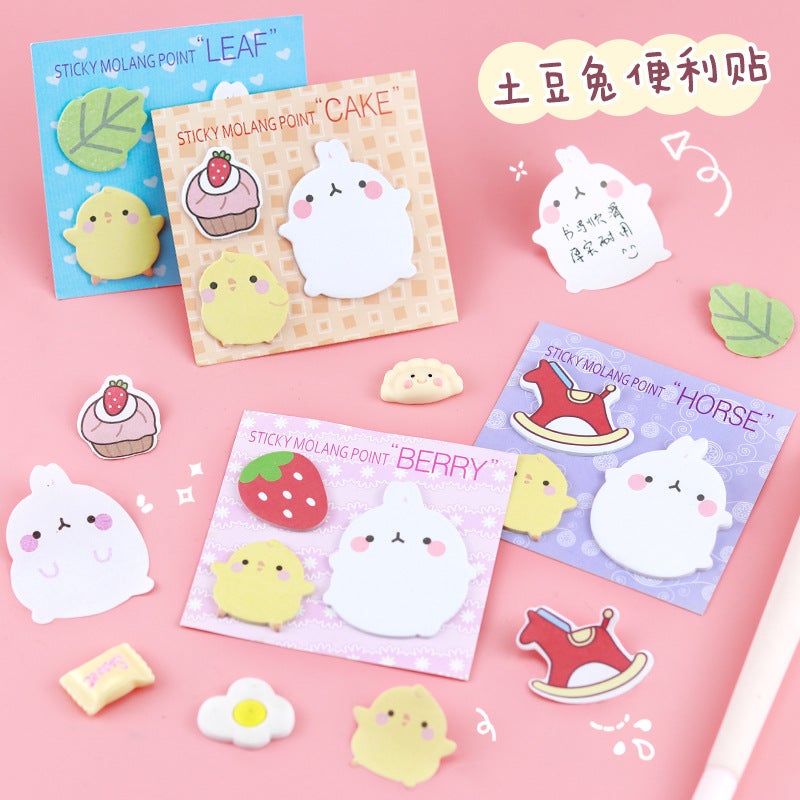 Cute Cartoon Bunny Note Stickers – 60 Pages Memo Paper for Students - Image 2
