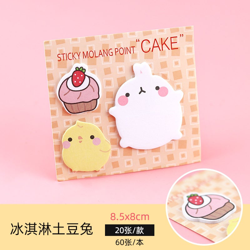 Cute Cartoon Bunny Note Stickers – 60 Pages Memo Paper for Students - Image 1