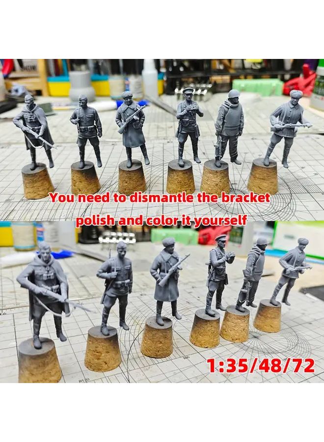 1 72 Scale Military Army Soldier Set Static Plastic Model Kit 6pcs Type B - Image 4