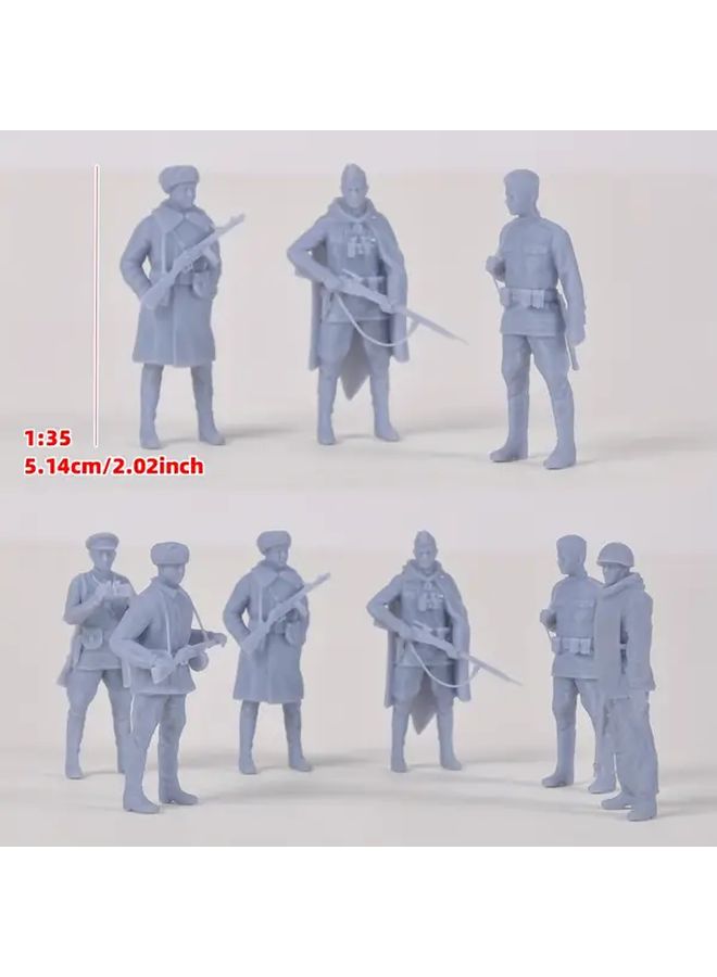 1 72 Scale Military Army Soldier Set Static Plastic Model Kit 6pcs Type B - Image 3
