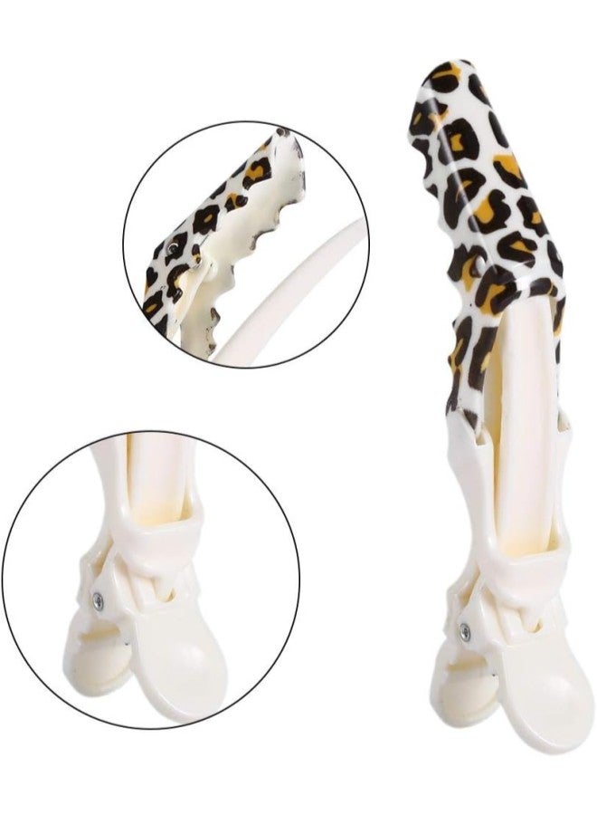 Alligator Hair Clip, Plastic Wide Tooth Stylish Beautiful Styling Hair Clip for Woman(Leopard print)  - Image 4