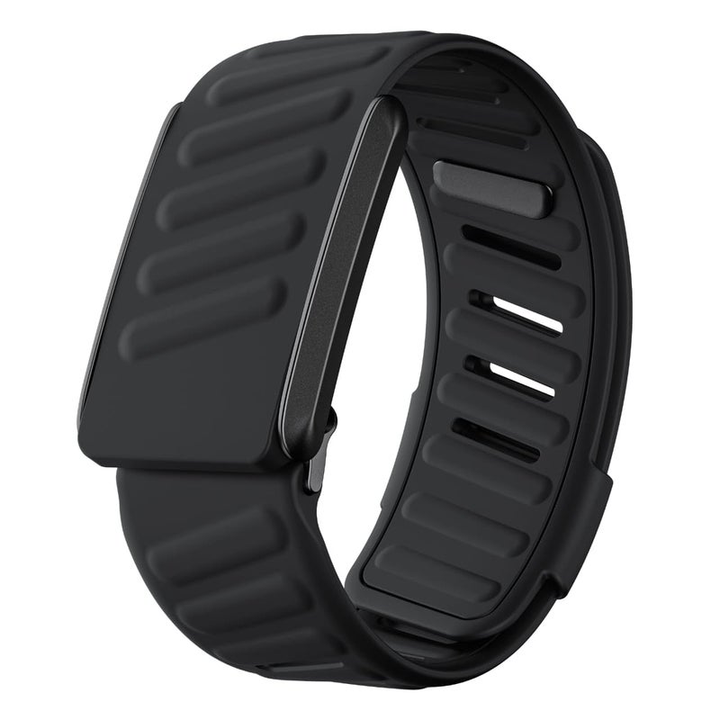 DADO Comfort Durable Silicone Wristband Compatible with WHOOP 40 Band Soft Silicone Sports Loop Strap for Men Women with U Shapped Connector All Black - Image 2