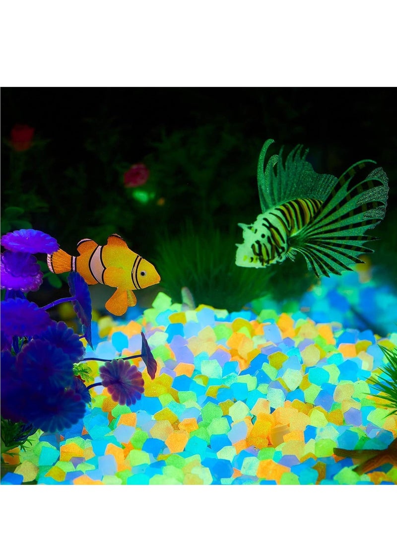 RATSAW 300pcs Glow in The Dark Aquarium Stones Rocks Aquarium Decoration Rocks Irregular Pebbles Perfect for Fish Tank Pond Bonsai Garden Patio Lawn Pathway Driveway Swimming Pool  - Image 5