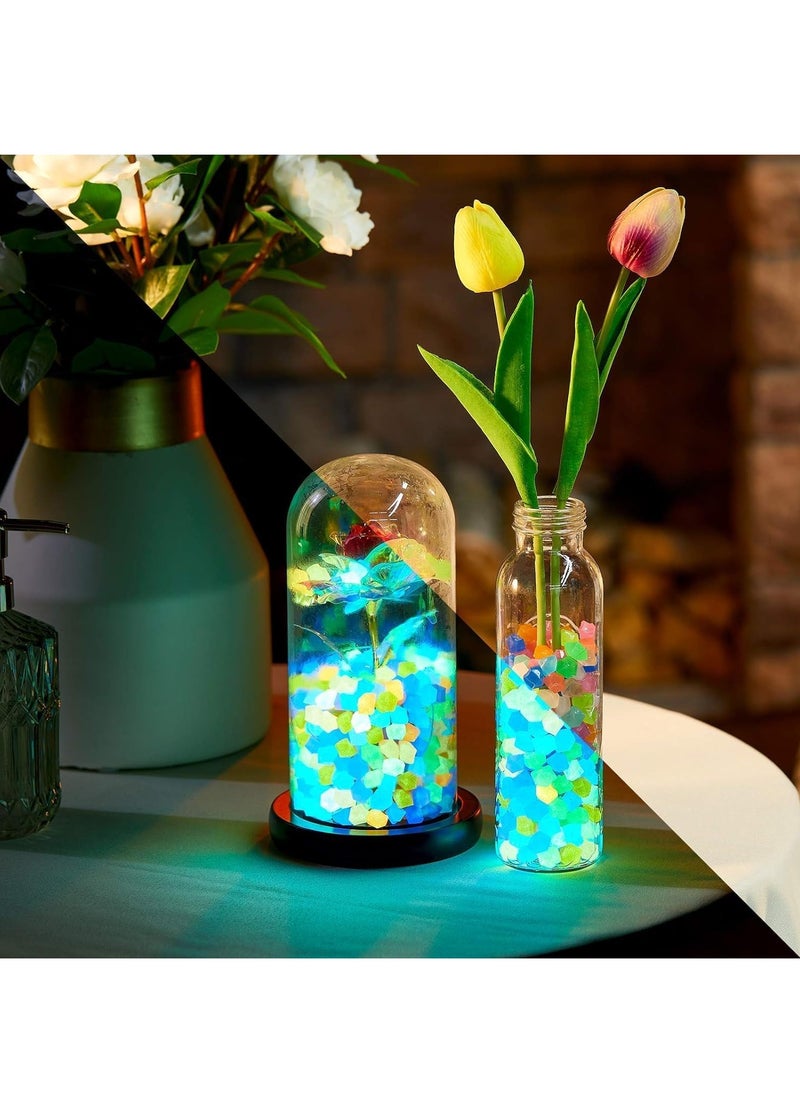 RATSAW 300pcs Glow in The Dark Aquarium Stones Rocks Aquarium Decoration Rocks Irregular Pebbles Perfect for Fish Tank Pond Bonsai Garden Patio Lawn Pathway Driveway Swimming Pool  - Image 3