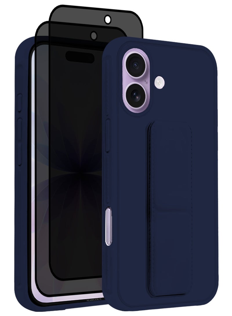 CATANES 3 Packs Premium PU Leather Case for iPhone 17 with Stand Function Shockproof and Anti Scratch Finger Grip with Two Privacy Screen Protector - Image 1